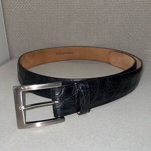 W. Kleinberg Black Crocodile Leather Men’s Belt Size 34 Made in USA
